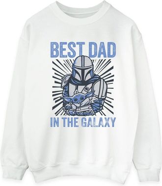 Star Wars Mandalorian Best Dad Galaxy Sweatshirt Heren (Wit)