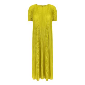 Issey Miyake Mellow Pleats Midi Dress - female - Issey Miyake - Midi Dresses - Green - 2XL - Dresses