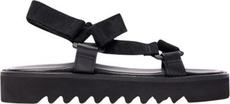 Scarosso Wooster V Platte Sandalen - Heren - Sandalen - Zwart - 40 EU - Leer - Schoenen