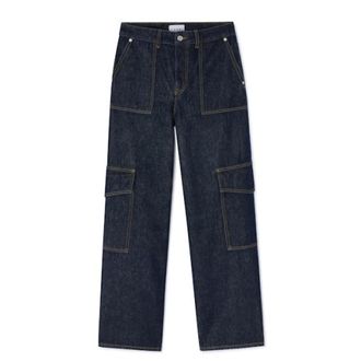 Ganni Jeans, Dames, Blauw, W26, Denim, Pantal&oacute;n tejano cargo