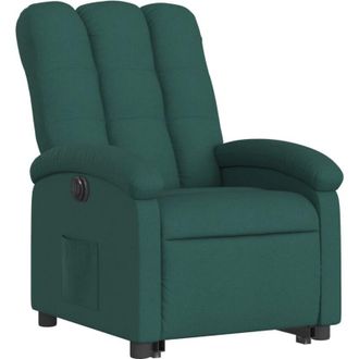 vidaXL Vidaxl - Sill&oacute;n El&eacute;ctrico Reclinable Elevable De Tela Verde Oscuro