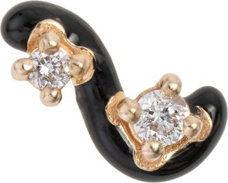 Bea Bongiasca Single Mini Loop Diamond Stud Earring in Black at Nordstrom