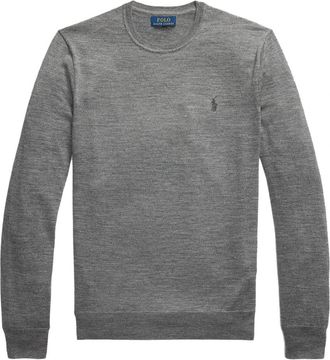 Polo Ralph Lauren Heather Grey Pullover Sweater - Heren - Ronde hals truien - Grijs - XL - Truien & Vesten