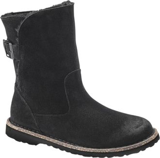 Birkenstock Womens Uppsala Sherling Suede Leather Boot In Black