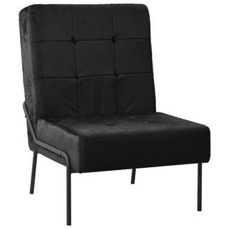 vidaXL Silla De Relajaci&oacute;n De Terciopelo Negro 65x79x87 Cm Vidaxl