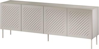 Dmora Credenza Gerace, Madia da salotto con quattro ante battenti e vani interni, Rialzata da terra, 201x42 h75 cm, Beige