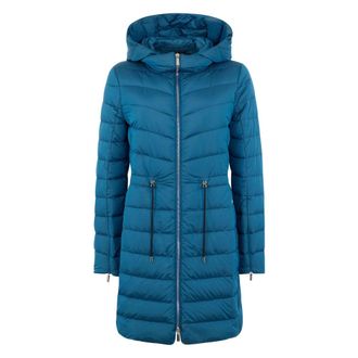 Moorer Parkas, female, Blue, Size: L Long Padded Coat
