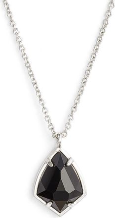 Kendra Scott Cory Semiprecious Stone Pendant Necklace in Black/Silver at Nordstrom Rack