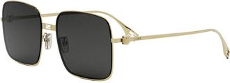 Fendi Baguette Zonnebril - Dames - Zonnebrillen - Geel - 55 MM - Accessoires
