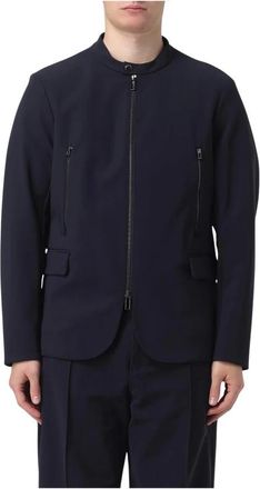 Emporio Armani Zip Up Stand Collar Jacket - Heren - Zomerjassen - Blauw - XL - Jassen