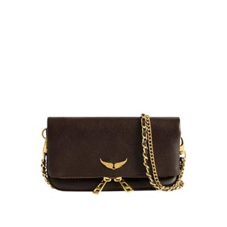 Zadig&Voltaire Grained Leather Clutch - female - Zadig & Voltaire - Shoulder Bags - Brown - ONE SIZE - Bags
