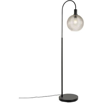 QAZQA Design Floor Lamp Black with Smoke Glass - Chico