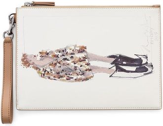 Marc Jacobs The Runway Illustration Wristlet Luggage Camel, Leather/Polyurethane