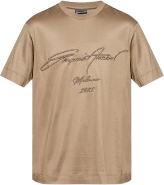 Emporio Armani Brown lyocell-blend T-Shirt