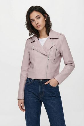 Only Lederimitatjacke ONLY ONLCARMEN FAUX LEATHER BIKER CC OTW, Damen, Gr. XL, burnished lila, Web, Obermaterial: 100% Polyester, unifarben, figurbetont ku