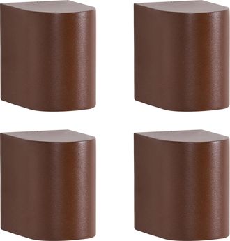 Beliani Conjunto De 4 L&aacute;mparas Led Para Pared De Exterior 8 Cm De Metal Aluminio Moderno Marr&oacute;n Avia