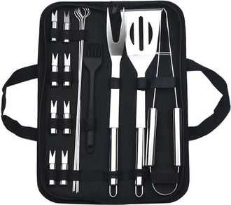 OEM Nazalus - Juego De Barbacoa De Acero Inoxidable De 16 Piezas, Herramienta Combinada Para Barbacoa, Juego Multifuncional Para Barbacoa Al Aire Libre, 1