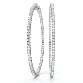 Pompeii3 1 3/4 CT Diamond Inside Outside Hoops High Quality Vault Lock 2 Tall