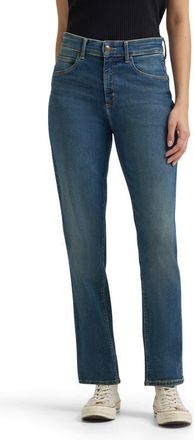 Lee Rider Ever Fit Mid Rise Slim Straight Leg Jeans in Indigo Tea at Nordstrom, Size 26