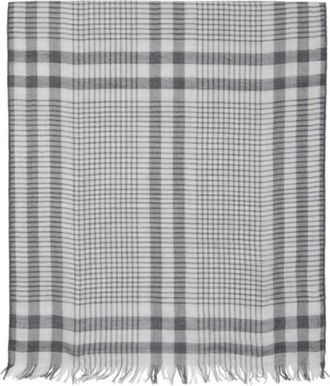 Brunello Cucinelli Mens Pebble Wool Silk Checked Scarf