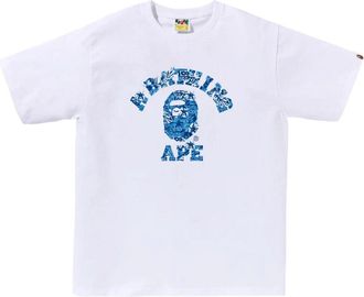 A Bathing Ape Palm Resort Camo College T-Shirt White Blue 0ZXTEM044101QWHK