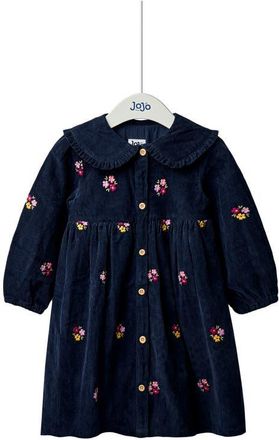 JoJo Maman B&eacute;b&eacute; Floral Embroidered Long Sleeve Corduroy Dress at Nordstrom, Size 12-18M
