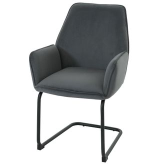 Hhg Nunca Usado] Silla Basculante Hhg 410, Silla De Comedor Silla De Cocina, Tela/textil Oeko-tex Mvg, Gris Oscuro
