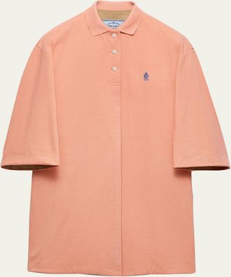 Prada Old Pique 3/4-Sleeve Polo Shirt Jacket