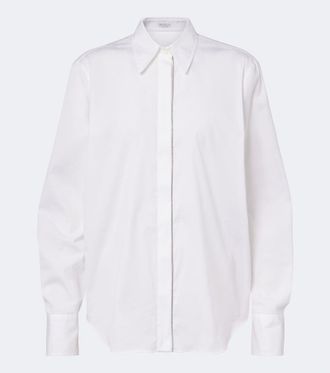 Brunello Cucinelli Monili cotton-blend poplin shirt