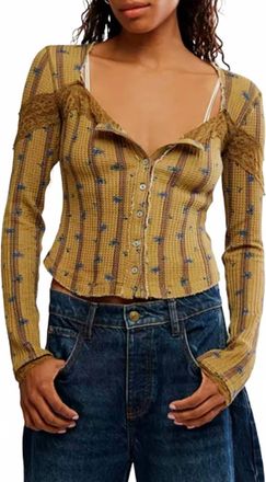 Free People Lets Party Cardigan Top In Beehive Combo