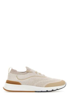 Brunello Cucinelli Beige Lace Up Sneakers