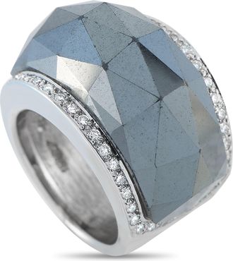 Stephen Webster 18K White Gold 0.55ct Diamond and Hematite Ring SW14-022425