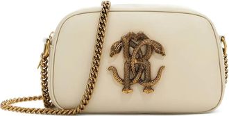 Roberto Cavalli Borsa a spalla con applicazione Mirror Snake - Toni neutri