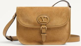 Valentino Garavani Borsa A Tracolla Valentino Garavani Antibes In Suede Uomo HAVANA BEIGE UNI