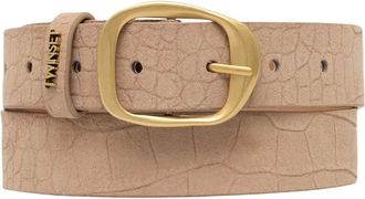 Twinset Riem van su&egrave;de met krokodillenprint - Dames - Accessoires - Beige - Maat: L Su&egrave;de