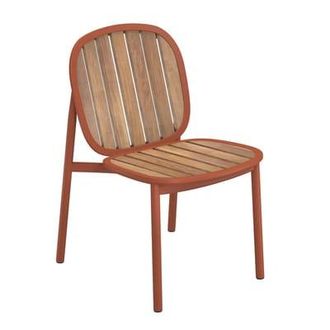 Emu Stacking chair Twins - Red - FSC certified teak - Designer Sebastian Herkner