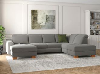 Sit&more Wohnlandschaft »Dundee U-Form« mit Federkern und Massivholzfüssen, wahlweise mit Kopfteilverstellung