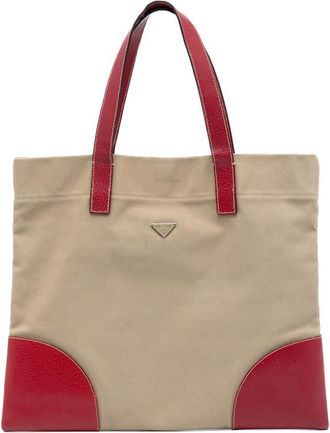 Prada Pre-owned Prada Cinghiale Trimmed Canapa Tote Ladies YZUFY9BG8G9NRMWB