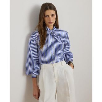 Ralph Lauren Gestreept overhemd, lange mouwen, strikkraag