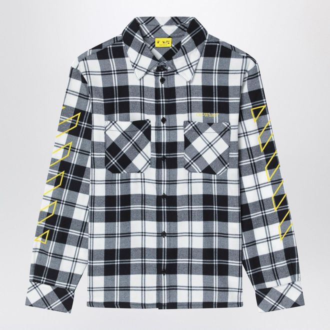 Diagonal Checked Flannel Shirt