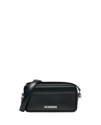Jacquemus Rectangular Smooth Leather Pochette with Silver Hardware