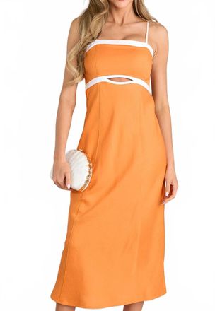 Minkpink Midi Contrast Dress In Orange