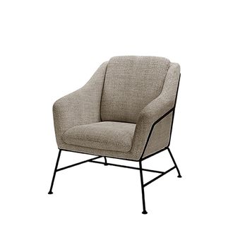 Koketto Home Butaca baja en tejido jaspeado color taupe y estructura de metal