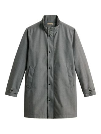 Woolrich herringbone-pattern coat - men - Polyester/Viscose - 3XL - Grey