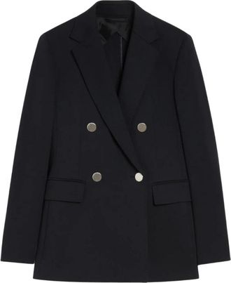 Max Mara Lerici Dubbelbreasted Zwarte Jas - Dames - Blazers - Zwart - S - Jassen