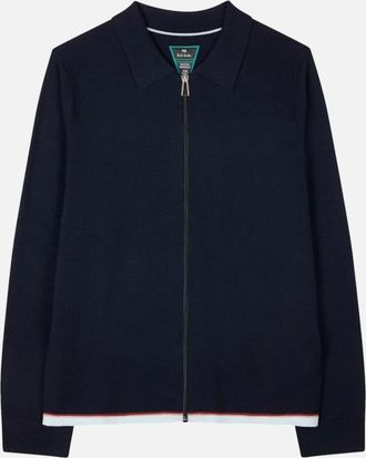 Paul Smith Mens PS Paul Smith Zip Through Cardigan 49 DK NAVY - Size: 40