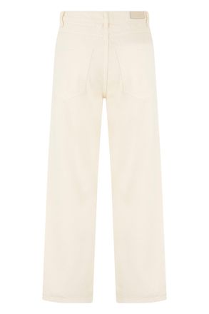 Icon Denim Los Angeles Womens Straight Leg Jeans Cream Cotton Trousers