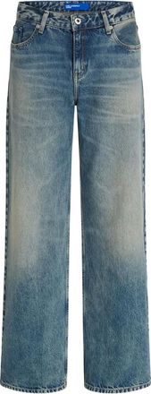 Karl Lagerfeld logo-patch mid-rise jeans - Blue