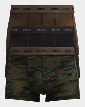 Diesel Men & apos;s Damien Logo Waistband 3-Pack Boxer Briefs