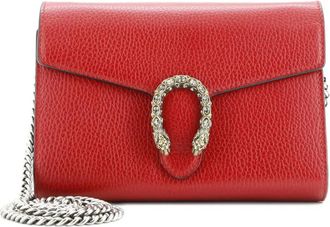 Gucci Dionysus Chain Wallet Leather with Embellished Detail Small crossbody bag - Rood